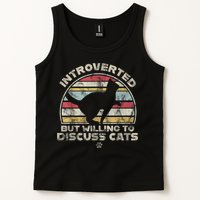 Retro Style Introverted But Willing To Discuss Cats Vintage Tank Top