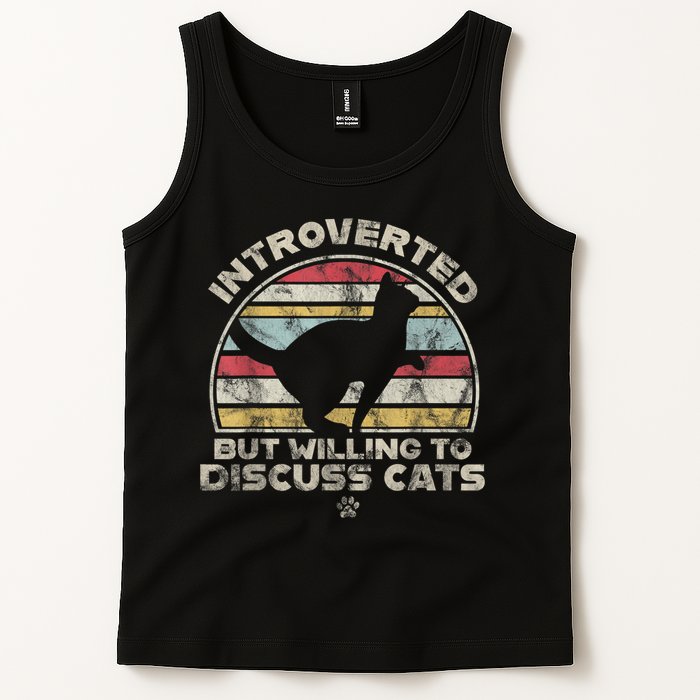 Retro Style Introverted But Willing To Discuss Cats Vintage Tank Top