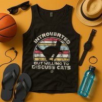 Retro Style Introverted But Willing To Discuss Cats Vintage Tank Top