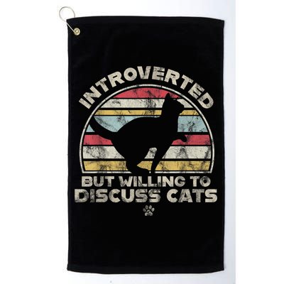 Retro Style Introverted But Willing To Discuss Cats Vintage Golf Towel