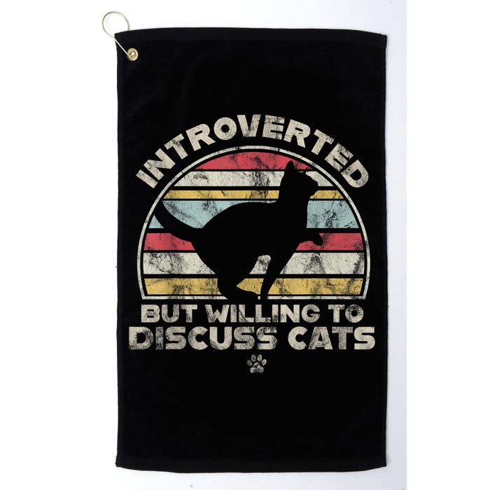 Retro Style Introverted But Willing To Discuss Cats Vintage Golf Towel