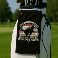 Retro Style Introverted But Willing To Discuss Cats Vintage Golf Towel