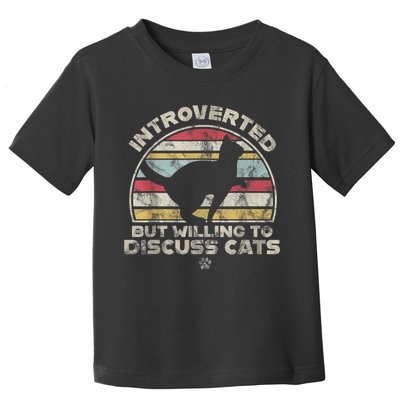 Retro Style Introverted But Willing To Discuss Cats Vintage Toddler T-Shirt