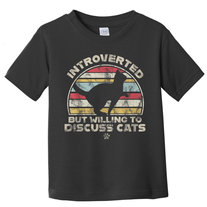 Retro Style Introverted But Willing To Discuss Cats Vintage Toddler T-Shirt