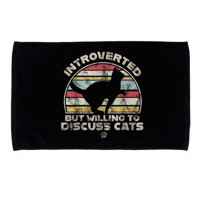 Retro Style Introverted But Willing To Discuss Cats Vintage Microfiber Hand Towel