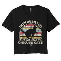 Retro Style Introverted But Willing To Discuss Cats Vintage Crop Top