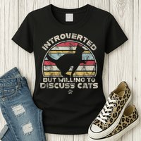 Retro Style Introverted But Willing To Discuss Cats Vintage Womens T-Shirt