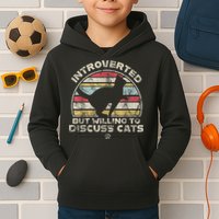 Retro Style Introverted But Willing To Discuss Cats Vintage Kids Hoodie