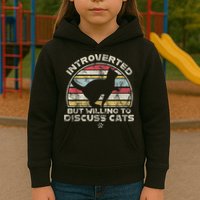 Retro Style Introverted But Willing To Discuss Cats Vintage Kids Hoodie