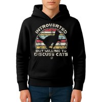 Retro Style Introverted But Willing To Discuss Cats Vintage Kids Hoodie