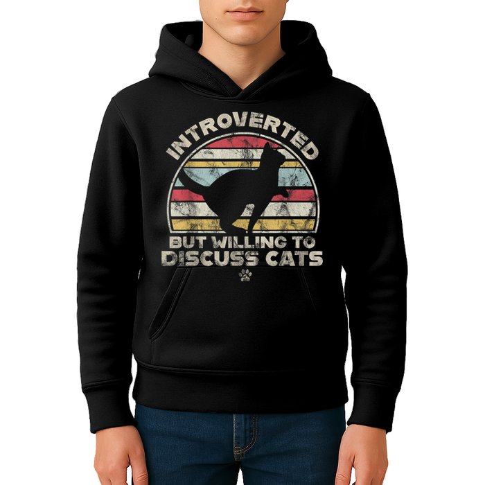 Retro Style Introverted But Willing To Discuss Cats Vintage Kids Hoodie
