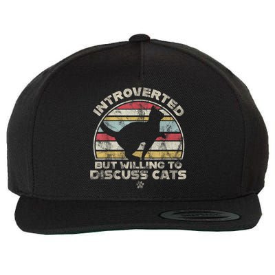 Retro Style Introverted But Willing To Discuss Cats Vintage Wool Snapback Cap