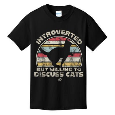 Retro Style Introverted But Willing To Discuss Cats Vintage Kids T-Shirt