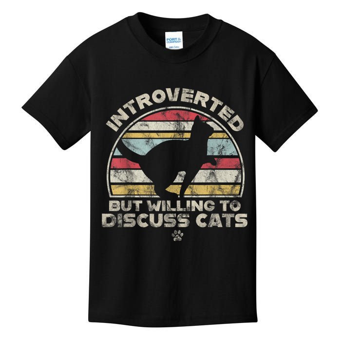 Retro Style Introverted But Willing To Discuss Cats Vintage Kids T-Shirt