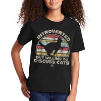 Retro Style Introverted But Willing To Discuss Cats Vintage Kids T-Shirt