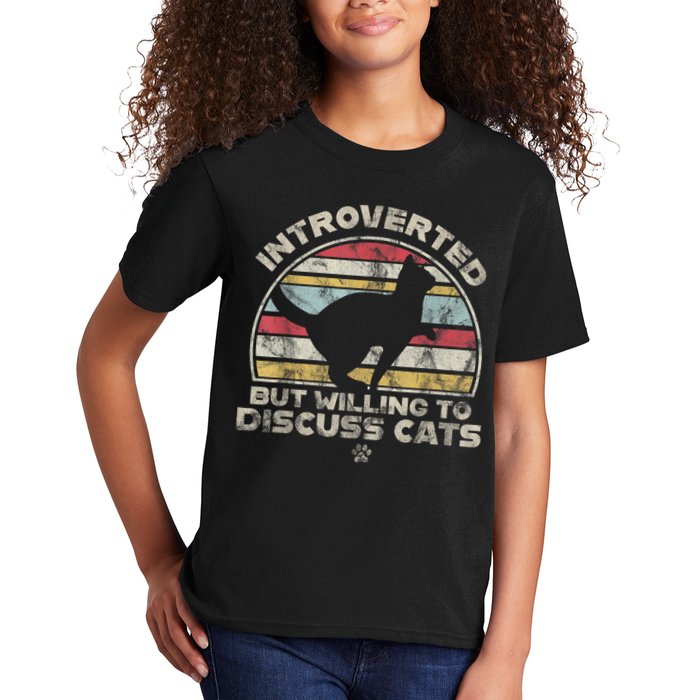 Retro Style Introverted But Willing To Discuss Cats Vintage Kids T-Shirt