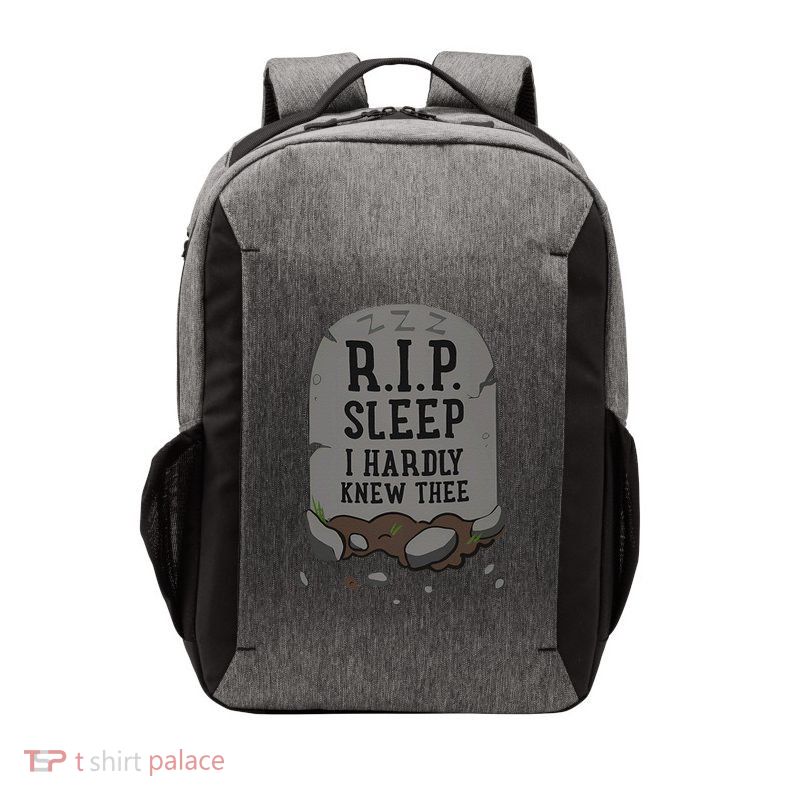 R.I.P. Sleep I Hardly Knew Thee Funny Vector Backpack