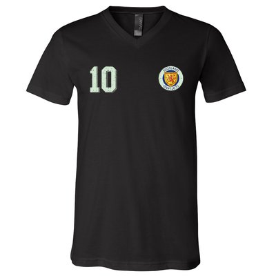 Retro Soccer Inspired Scotland V-Neck T-Shirt