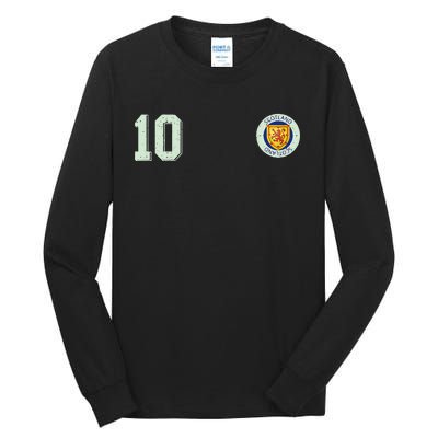 Retro Soccer Inspired Scotland Tall Long Sleeve T-Shirt