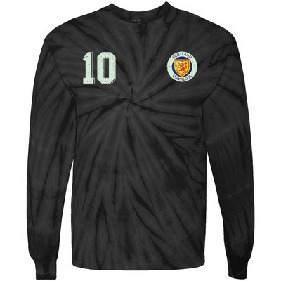 Retro Soccer Inspired Scotland Tie-Dye Long Sleeve Shirt