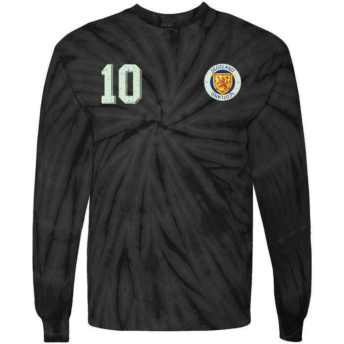 Retro Soccer Inspired Scotland Tie-Dye Long Sleeve Shirt