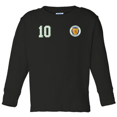 Retro Soccer Inspired Scotland Toddler Long Sleeve Shirt