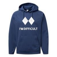 retro Ski I'm Difficult Skiing Skier Snowboard Snowboarder Performance Fleece Hoodie