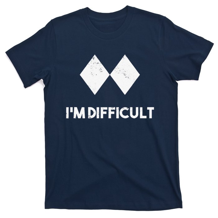 retro Ski I'm Difficult Skiing Skier Snowboard Snowboarder T-Shirt