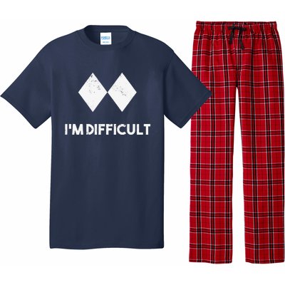 retro Ski I'm Difficult Skiing Skier Snowboard Snowboarder Pajama Set