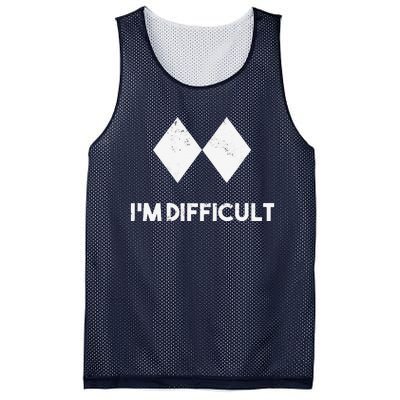 retro Ski I'm Difficult Skiing Skier Snowboard Snowboarder Mesh Reversible Basketball Jersey Tank