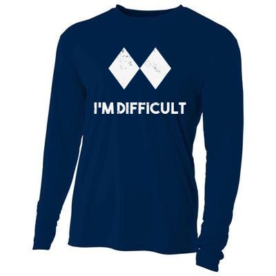 retro Ski I'm Difficult Skiing Skier Snowboard Snowboarder Cooling Performance Long Sleeve Crew