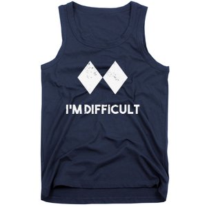 retro Ski I'm Difficult Skiing Skier Snowboard Snowboarder Tank Top