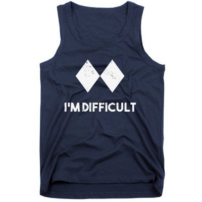 retro Ski I'm Difficult Skiing Skier Snowboard Snowboarder Tank Top