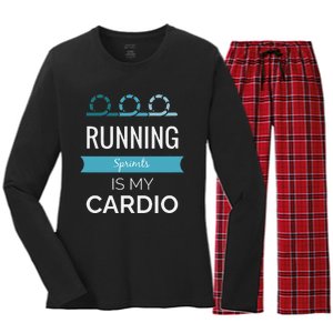 Running Sprints Is My Cardio Women's Long Sleeve Flannel Pajama Set 