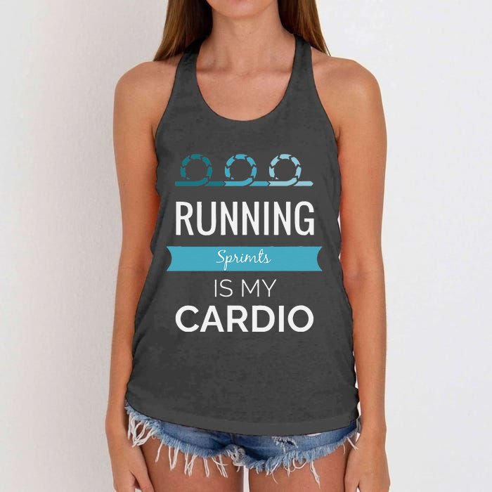 Running Sprints Is My Cardio Women's Knotted Racerback Tank