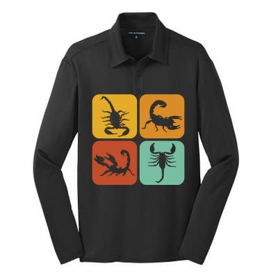 Retro Scorpions I Scorpion Art I Scorpion Meaningful Gift Silk Touch Performance Long Sleeve Polo