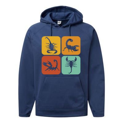 Retro Scorpions I Scorpion Art I Scorpion Meaningful Gift Performance Fleece Hoodie