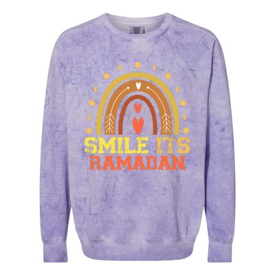 Ramadan Smile its Ramadan - Celebrating the Holy Month Colorblast Crewneck Sweatshirt