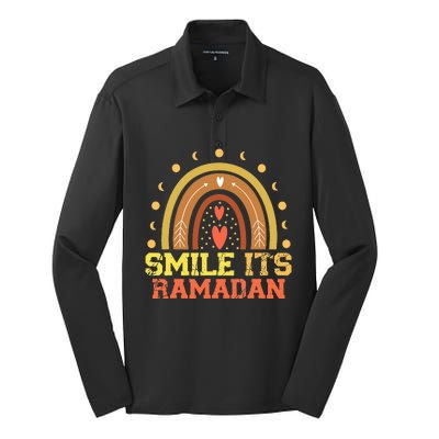 Ramadan Smile its Ramadan - Celebrating the Holy Month Silk Touch Performance Long Sleeve Polo