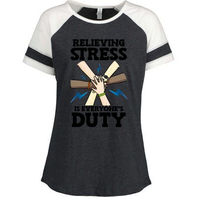 Relieving Stress Is Everyones Duty Awareness Month Gift Enza Ladies Jersey Colorblock Tee