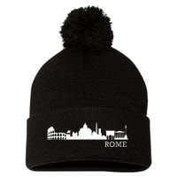 Rome Skyline Italy Gift For All Italians Pom Pom 12in Knit Beanie