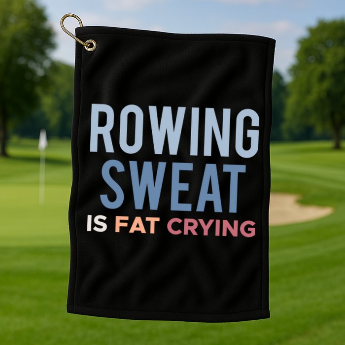 Rowing Sweat Is Fat Crying Gift Golf Towel