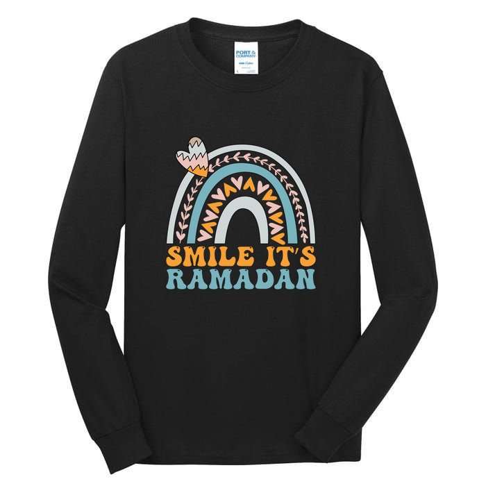 Rainbow Smile Its Ramadan For Muslim Gift Ramadan Mubarak Tall Long Sleeve T-Shirt