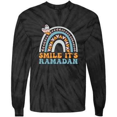 Rainbow Smile Its Ramadan For Muslim Gift Ramadan Mubarak Tie-Dye Long Sleeve Shirt