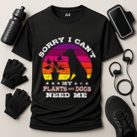 Retro Sorry I CanT My Plants And Dogs Need Me Gardener Cooling Performance Crew T-Shirt