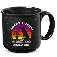 Retro Sorry I CanT My Plants And Dogs Need Me Gardener 15oz Campfire Ceramic Mug