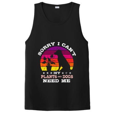 Retro Sorry I CanT My Plants And Dogs Need Me Gardener PosiCharge Competitor Tank
