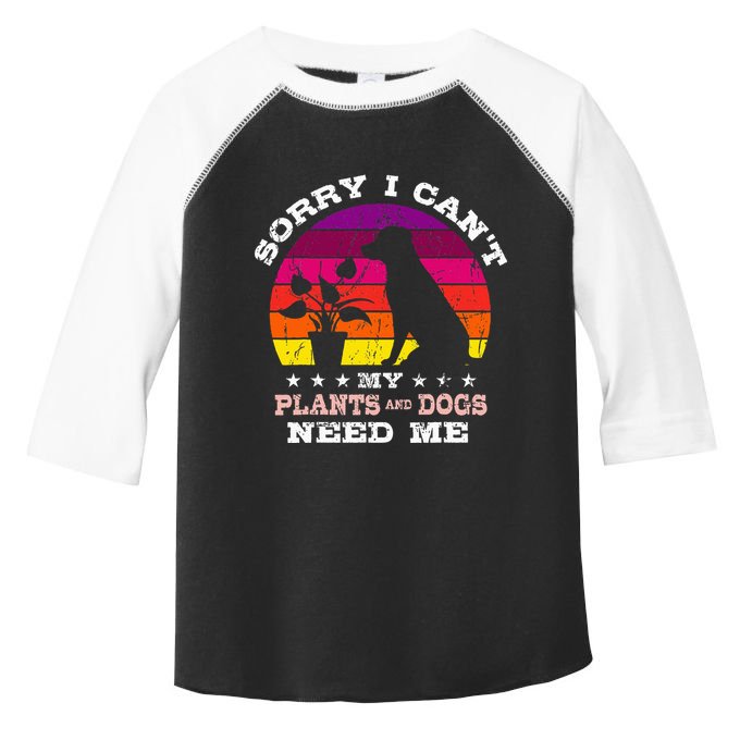 Retro Sorry I CanT My Plants And Dogs Need Me Gardener Toddler Fine Jersey T-Shirt
