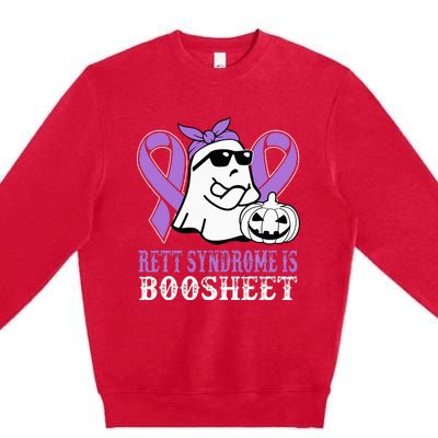 Rett Syndrome Is Boo Sheet Rett Syndrome Warrior Halloween Premium Crewneck Sweatshirt