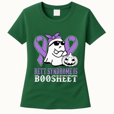 Rett Syndrome Is Boo Sheet Rett Syndrome Warrior Halloween Womens T-Shirt